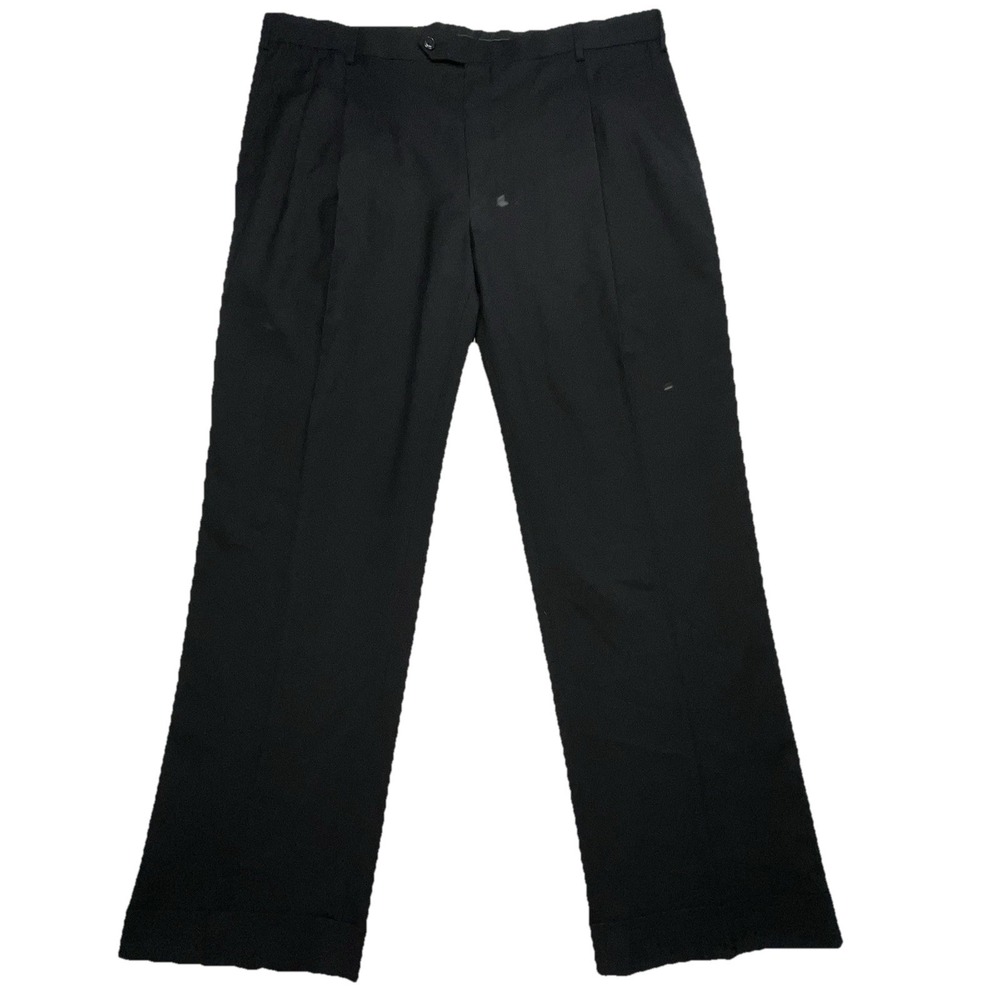 Roundtree & Yorke‎ Travel Smart Black Dress Pants Mens 42x29 Pleated